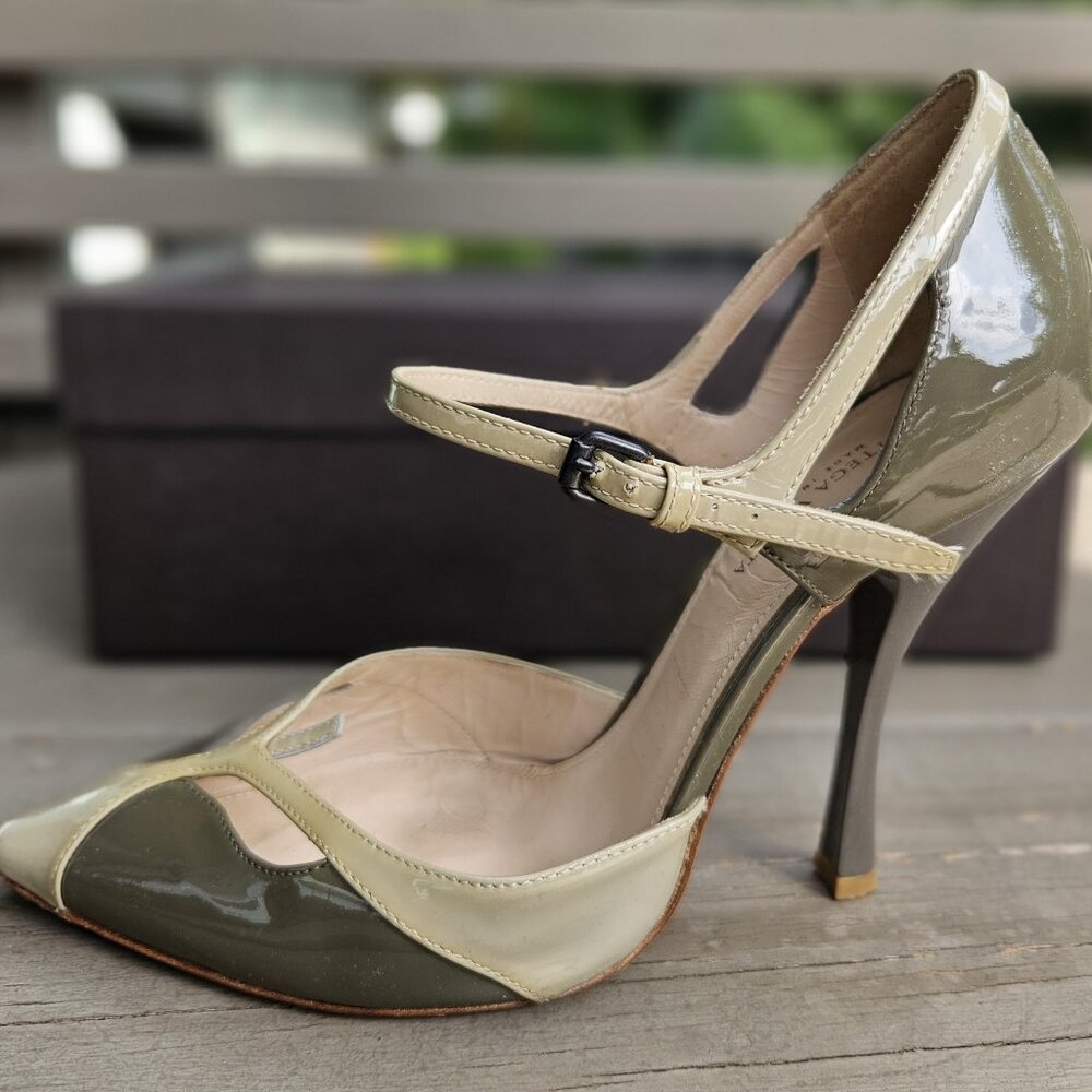 Bottega Veneta Scarpa Pelle S. Cuoio Patent Leather D' Orsay Pump, Size 5 1/2